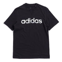 adidas E Camo Lin Tee Training Sports Round Neck Short Sleeve Black EI9755