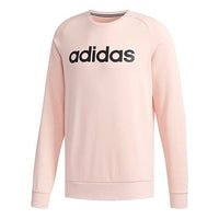 adidas neo Logo Printing Round Neck Pullover Long Sleeves Pink DT8306