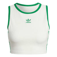 (WMNS) adidas Originals Cropped Tank Top Asia Sizing 'White Green' JH0622