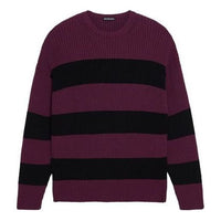 Balenciaga Border BB Knit Sweater 'Purple Black' 608760T31621087