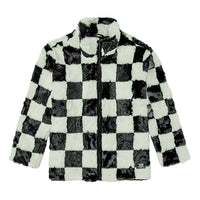 (WMNS) Vans Grid Pattern Stand Collar Jacket Black White Colorblock Blackwhitemulti-Color VN0A5LJ5705