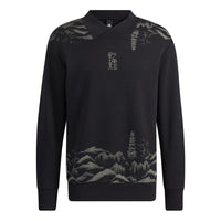 Men's adidas Wj Story Swt V Neck Sports Pullover Black H39287