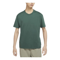 Men's Nike Solid Color Breathable Loose Round Neck Short Sleeve Green T-Shirt DB9976-333