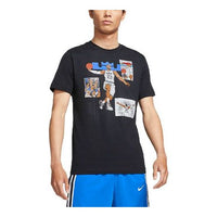 Men's Nike Cartoon Lebron James Shooting Printing Sports Round Neck Short Sleeve Black T-Shirt DD0789-010