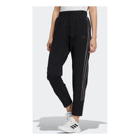(WMNS) adidas Logo Alphabet Printing Long Pants/Trousers Black H09725