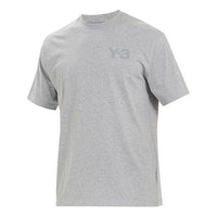 Men's Y-3 Casual Logo Round Neck Short Sleeve Gray T-Shirt GK4505