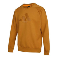 Men's adidas Th Logo Swt Large Logo Round Neck Sports Pullover Brown HE9902