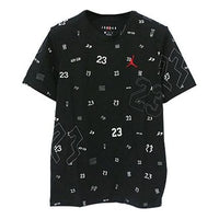 Air Jordan Round Neck Full Print Basketball Athleisure Casual Sports Short Sleeve Black AT0551-010