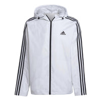 adidas Essentials 3-Stripes Woven Windbreaker Jacket 'White' IB0382