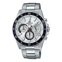 CASIO EDIFICE Water-Proof BlackFrame Men's Chains Black Waterproof Mens Silver Analog EFV-570D-7A