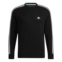 adidas 3-Stripes Long Sleeve Crew Neck Sweater 'Black' GV1203