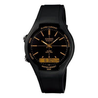 CASIO Quartz Waterproof Mens Black Analog/Digital Combo AW-90H-9E