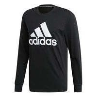 adidas Sports Breathable Round-neck Long-sleeve Tee Hooded Shirt Men Black EB5266