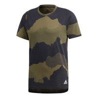 adidas Fl_tec Gf Cam Camouflage Casual Sports Breathable Short Sleeve Black DU0907
