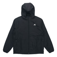 Men's adidas Mh Lite Wvjkt Athleisure Casual Sports Hooded Solid Color Woven Jacket Autumn Black HM2976