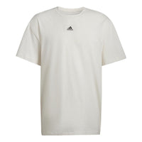 adidas Solid Color Sports Round Neck Short Sleeve Beige HE4368