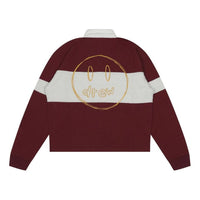 Drew House Sketch Mascot Rugby Shirt 'Burgundy Off White' DW-FW22-129