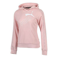 (WMNS) PUMA Essentials Logo Hoodie 'Pink White' 586595-15