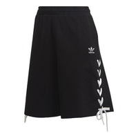 (WMNS) adidas Trefoil Side Striped Elastic Waist Loose Shorts 'Black White' HS2602