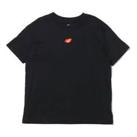 (WMNS) Nike Sportswear Casual Sports Round Neck Flaming Lips Short Sleeve Black T-Shirt DB9819-010