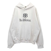 Balenciaga BB Be Different Popover Hoodie 'Ecru Black' 720426TNVB49784