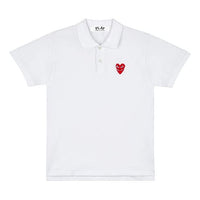 COMME des GARCONS PLAY Polo Shirt Red Family Heart 'White' AZ-T290-051-2