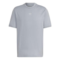 Men's adidas originals Solid Color Logo Alphabet Casual Sports Short Sleeve Silver T-Shirt HK7303