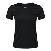 (WMNS) Nike Pro Mesh Dri-FIT Slim Fit Breathable Quick Dry Training Short Sleeve Black T-Shirt AO9952-010