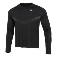 Men's Nike Sports Fitness Training Running Casual Long Sleeves Black T-Shirt DD6022-010
