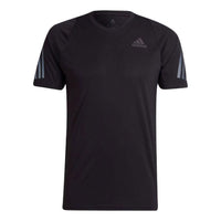Men's adidas Round Neck Short Sleeve Pullover Solid Color Black T-Shirt HE2474
