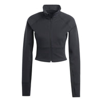 (WMNS) adidas Aeroready Studio Cropped Jacket 'Black' HD8944