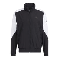 adidas Brandlove Woven Block Jacket 'Black White' HE7428