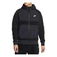 Nike Contrast Color Stitching Windproof Hooded Jacket Black DJ4139-010
