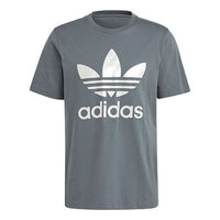 adidas originals Trefoil Holo T Casual Sports Round Neck Short Sleeve Blue GN8272