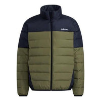 Men's adidas neo Alphabet Large Logo Sports Stay Warm Dark Olive Green Down Jacket H45233