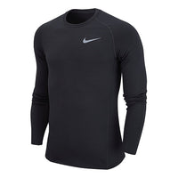Men's Nike Round Neck Knit Breathable Long Sleeves Black T-Shirt CZ4281-010