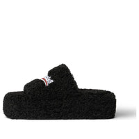 (WMNS) Balenciaga Furry Platform Slides 'Black' 762826W2DO11096