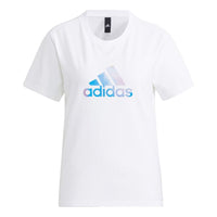 (WMNS) adidas Fi Shiny Bos Logo Printing Round-neck Tee White H09748