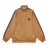 (WMNS) Gucci x adidas Cotton Jersey Zip Jacket 'Beige Black' 712952-XJEGU-2177