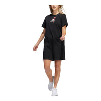 (WMNS) adidas Fun Sport Graphic Sportswear T-Shirt Dress Asia Sizing 'Black White' H57414