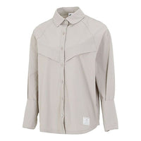 (WMNS) Nike Sportswear Icn Clsh Wvn Ls Top Long Sleeved Shirt Grey Gray DD5051-033