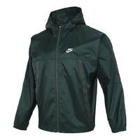 Nike Running Sports Windproof Woven Hooded Jacket Green DC6978-337