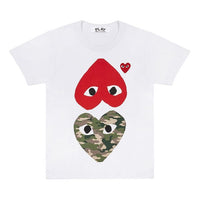 (WMNS) COMME des GARCONS PLAY Camouflage Upside Down Logo Tee 'White' AZ-T247-051-1