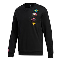adidas Printing Round Neck Sports Pullover Black GP6260