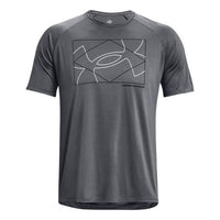 Under Armour Velocity Logo Print Round Neck Training T-shirt 'Grey' 1377141-012