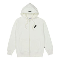 Palace Felt P Zip Hood 'White' P24CS115
