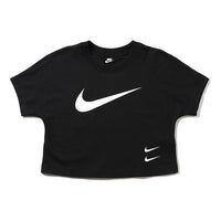 (WMNS) Nike Sportswear Swoosh Logo Casual Short T-Shirt 'Black' CJ3765-010
