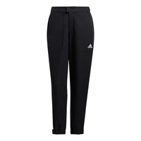 (WMNS) adidas Sty W Pt Wv Elastic Button Waist Sports Black Pants H07388