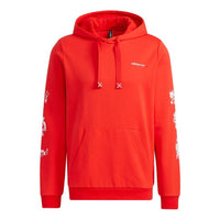adidas neo Artist Sweat Printed Sports Hooded Sweater Men's Red GL8084