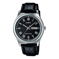 CASIO Leather Band Waterproof Men Mens Black Analog MTP-V006L-1B